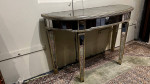 Lillian August Attributed Distressed Mirrored Console Table