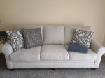 Ikea desk (table with drawers)almost white couch,