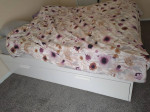 Ikea desk (table with drawers)almost white couch,