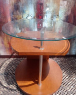 Glass and Wood Side Table