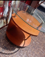 Glass and Wood Side Table