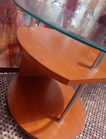 Glass and Wood Side Table