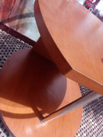 Glass and Wood Side Table