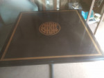 Two Oriental resin top dining table $80 chairs $10 more each
