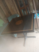 Two Oriental resin top dining table $80 chairs $10 more each