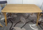 Brand new natural wood dining table in the MCM style