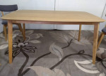 Brand new natural wood dining table in the MCM style