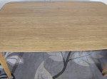 Brand new natural wood dining table in the MCM style