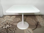 Brand new white square dining table, assembled from box