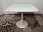 Brand new white square dining table, assembled from box