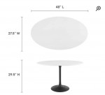 Brand new white oval tulip Dining Table with black base