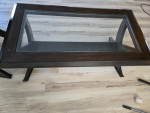 Solid wood Coffee table with glass top and end table set