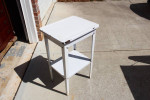 Enameled white metal antique storage table 4 kitchen bathroom laundry
