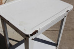 Enameled white metal antique storage table 4 kitchen bathroom laundry