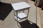 Enameled white metal antique storage table 4 kitchen bathroom laundry
