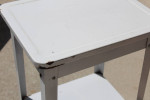 Enameled white metal antique storage table 4 kitchen bathroom laundry