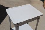 Enameled white metal antique storage table 4 kitchen bathroom laundry