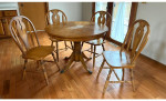 Round pedestal table chairs 5 PC set