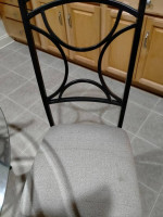GLASS TOP IRON ROUND TABLE WITH 4 CHAIRS