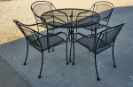 Homecrest Black Sturdy Metal Patio Table w/Stacking Chairs