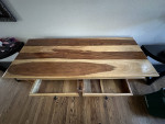 Real wood credenza and matching table