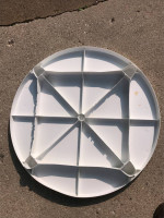 38" round resin patio table with 5 chairs