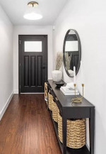 Entryway Set (console table, mirror, and decorative baskets)