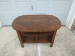 Solid wood --Oval table with lower storage