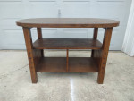 Solid wood --Oval table with lower storage