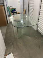 Glass Pedestal Dining Table