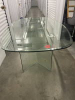 Glass Pedestal Dining Table