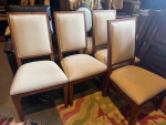 Ethan Allan eight solid wood chairs and dining table with two leaves