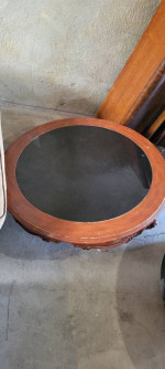 Round Coffe Table with Black Granite Insert