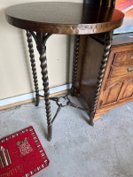 A beautiful tall bistro table