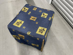 Upholstered Side Table doubles as storage