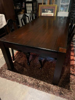 Restoration hardware beautiful large dining table and six chairs