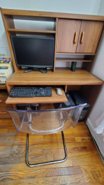 Home Office 3pc Set Computer Desk/Printer Table w/Shelfs/Storage/Chair
