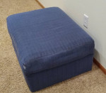 Blue Storage Ottoman With Tray Table