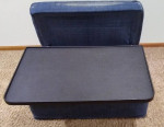 Blue Storage Ottoman With Tray Table