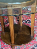 Dining Room Table with 48” Beveled Glass Top, No Chairs