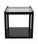 Crate & Barrel Mimic Cube Glass Top Accent Side End Table
