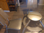 40" Glass top Dining table with 3 chairs