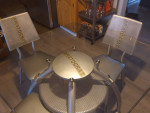 40" Glass top Dining table with 3 chairs