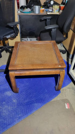 Wicker Top Side Table