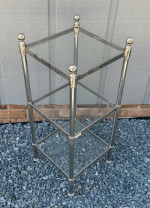 Pottery Barn Square Tempered Glass 3 Tier Side Accent Table Shelf
