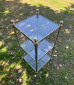 Pottery Barn Square Tempered Glass 3 Tier Side Accent Table Shelf