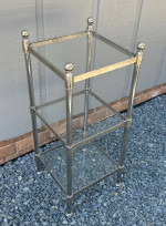 Pottery Barn Square Tempered Glass 3 Tier Side Accent Table Shelf