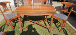 Dining room table set w 6 chairs, 2 hidden leafs and protective pads