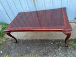 Chippendale Style Flame Mahogany Extension Dining Table with Leaf.