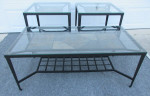 3-Pc Coffee/End Table Set. Features A Slate Top Design And a Glass Top